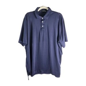 RLX Mens Xl Blue Button Up Short Sleeve Polo Shirt Performance Golf Clasisc